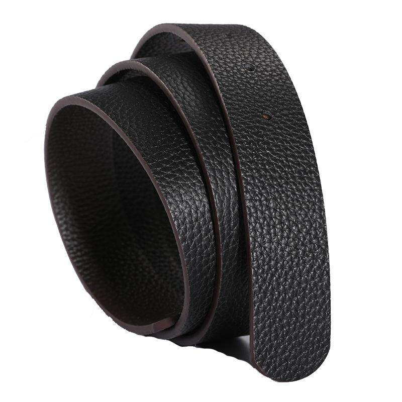 V-lvcora lychee pattern men's leather belt without head suitable for Ferragamo replacement belt body 3 4m