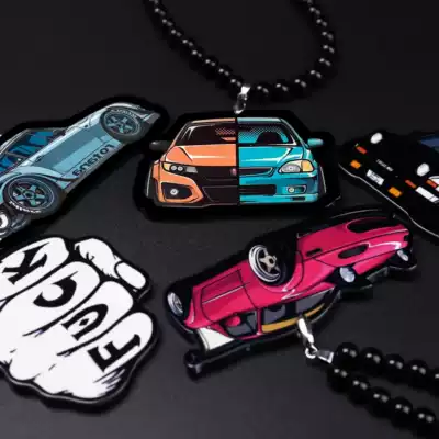 Chao brand personality car pendant color rear mirror racing modified car Porsche creative trend pendant young man