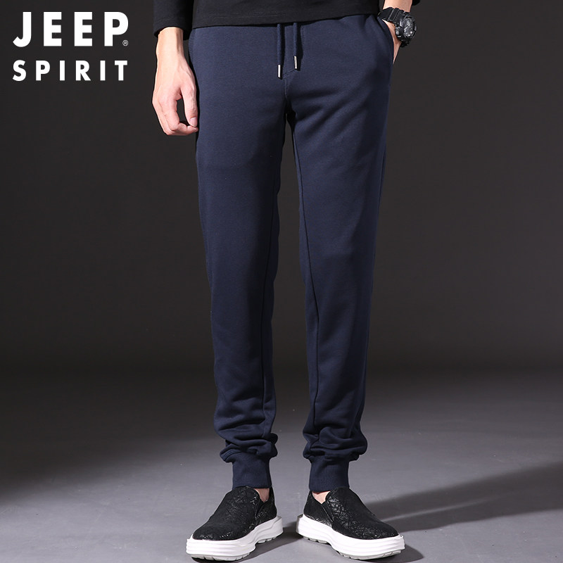 JEEP sports casual pants men practiced small foot elastic pants young men fat cocktail pants