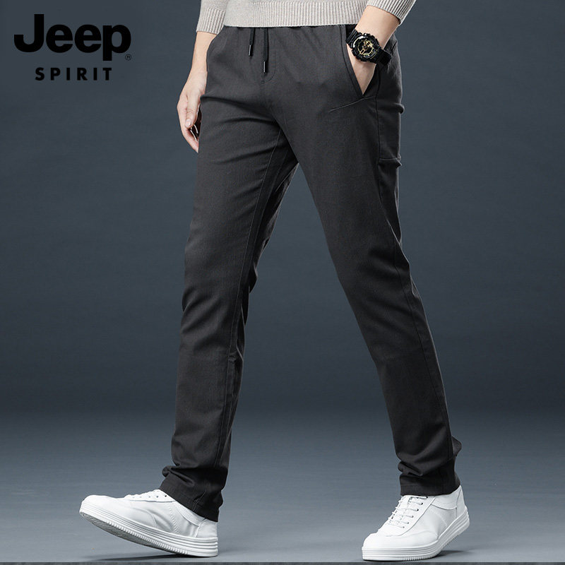 JEEP casual pants men practised elastic loose tube pants men black trend pants