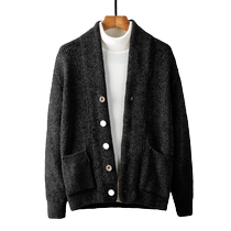 Jeep cardigan sweater mens 2024 autumn and winter new business casual thickened warm sweater jacket top