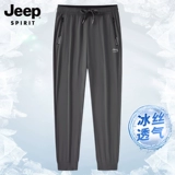 Шелковый джип, мужские летние тонкие дышащие эластичные штаны, новая коллекция, большой размер