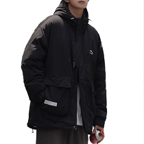 Jeep Cotton Jacket Mens Winter Windproof Hooded Cotton Jacket 2024 New Thickened Warm Workwear Cotton Jacket