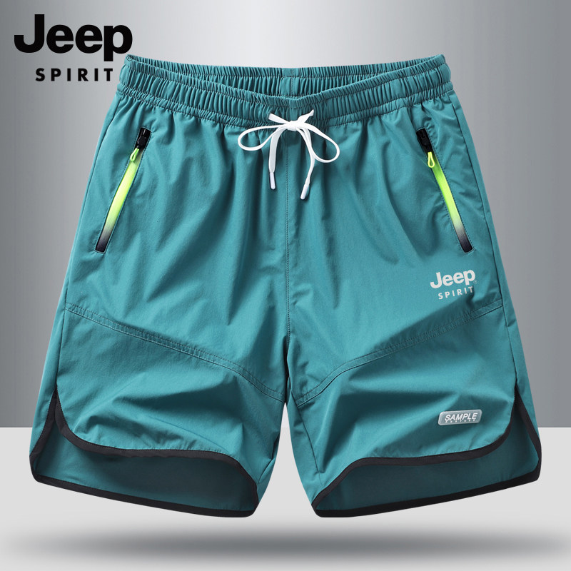 Мужские шорты Jeep, летние брюки из ледяного шелка с пятью точками, мужские брюки, свободные повседневные брюки для бега, новые спортивные брюки, мужская одежда