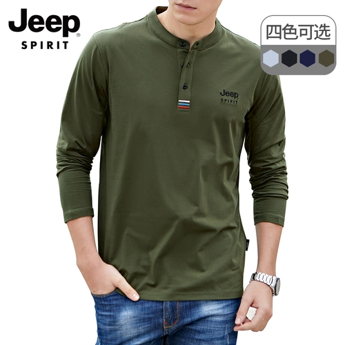 Джип, демисезонная осенняя футболка polo, рубашка, мужской лонгслив для отдыха, официальный флагманский магазин, оверсайз, с вышивкой