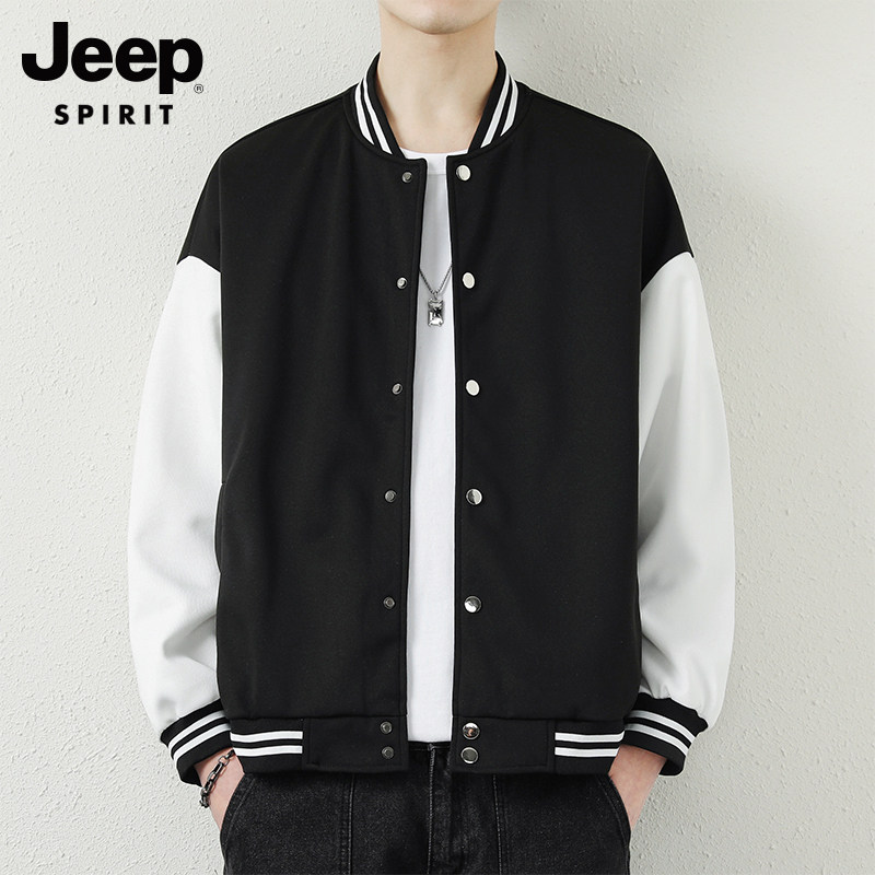 JEEP Men's Jackets Spring Autumn Season Trends 100 Hitch 2023 New Loose Casual Jacket Fashion Tide Card Baseball Suit-Taobao