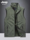 Jeep Vest for Men, New Spring and Autumn Casual Sports Multi-Pocket Vest, Large Size Vest Jacket for Men