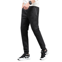 Jeep Thick Down Pants Mens Autumn and Winter Warm Ski Sports Pants 2024 New Loose Casual Pants Trend