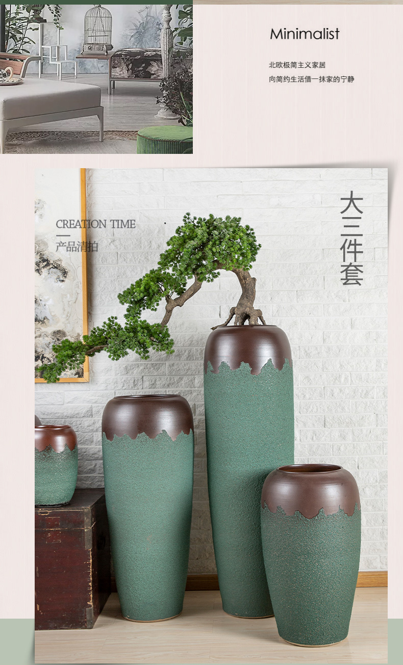 Do old jingdezhen restoring ancient ways small and pure and fresh clay pottery dried flower vase sitting room home decoration to the hotel flower arranging furnishing articles