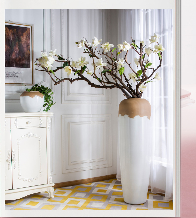 Nordic vase jingdezhen white clay creative household ceramics dried flowers contracted flower arrangement sitting room adornment is placed