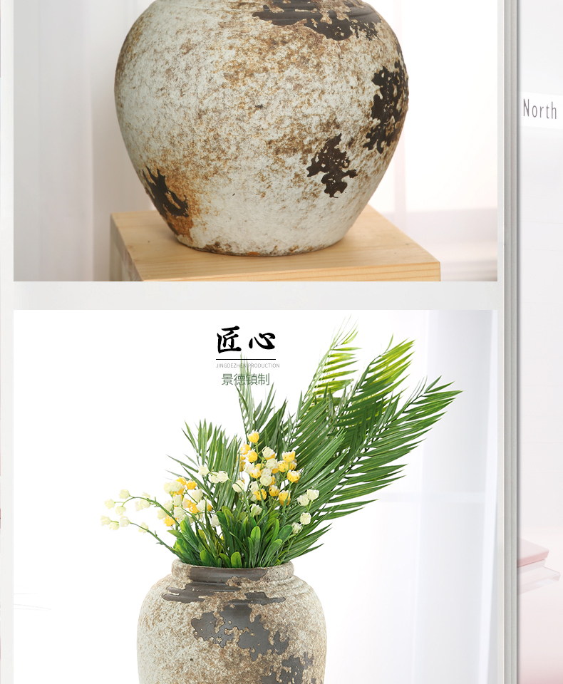 Restore ancient ways do old jingdezhen I and contracted sitting room hotel ceramic vase is suing furnishing articles pottery decoration arranging flowers