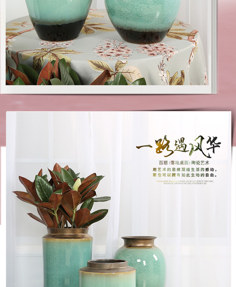 Jingdezhen European ceramic vase landing household is I and contracted sitting room dry flower arranging flowers POTS decoration furnishing articles