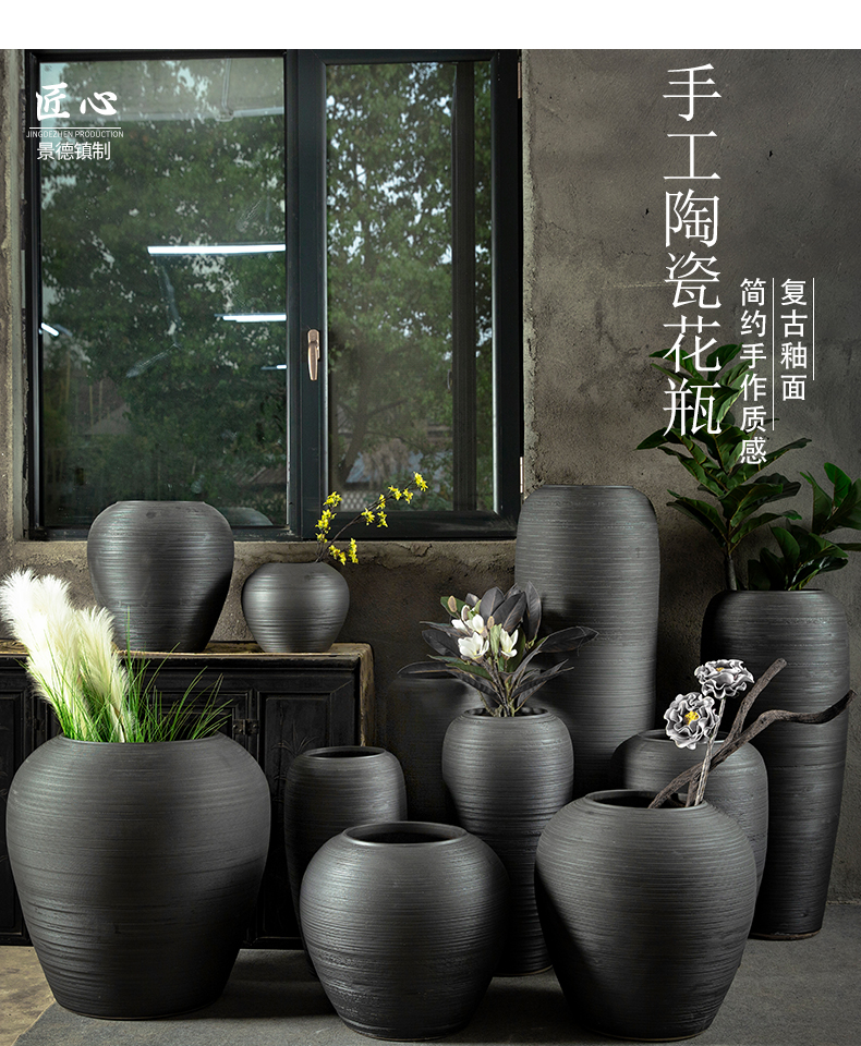 Restoring ancient ways do old POTS of jingdezhen ceramic flower implement the sitting room porch flower arrangement of large vases, coarse pottery combination furnishing articles