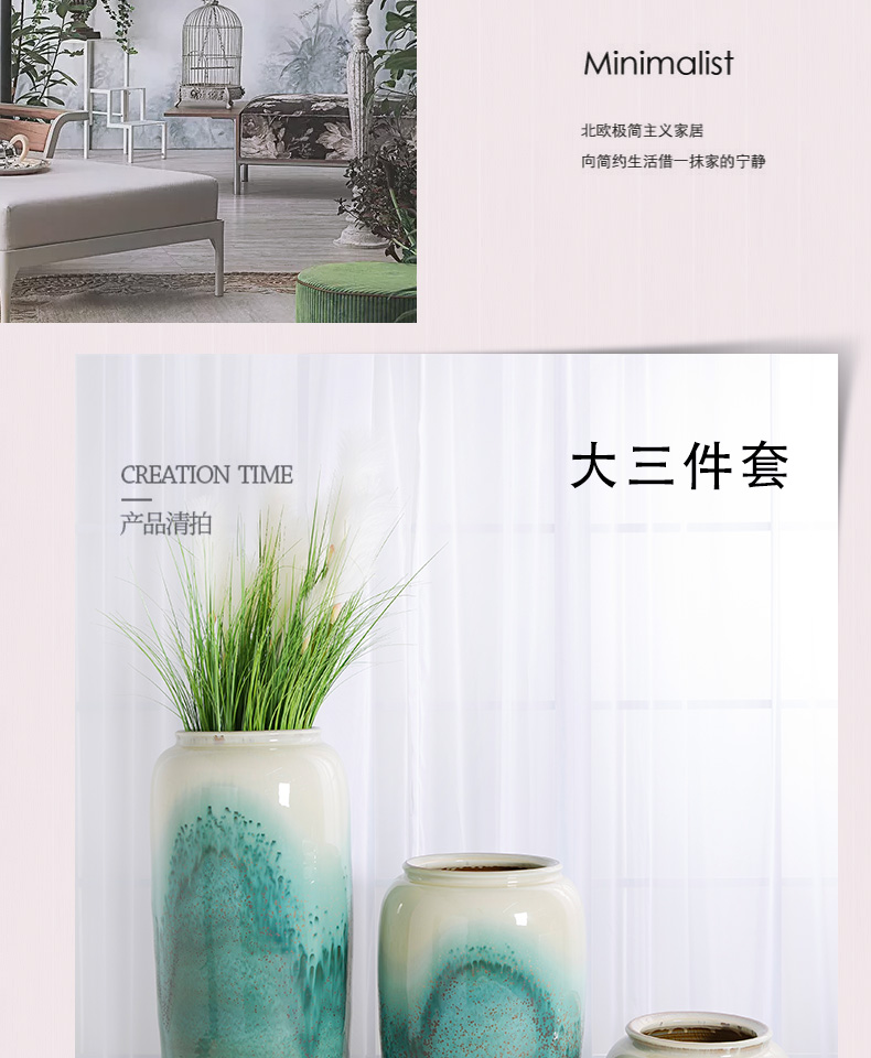 I and contracted jingdezhen ceramics of large vase furnishing articles sitting room hotel flower POTS European - style decoration