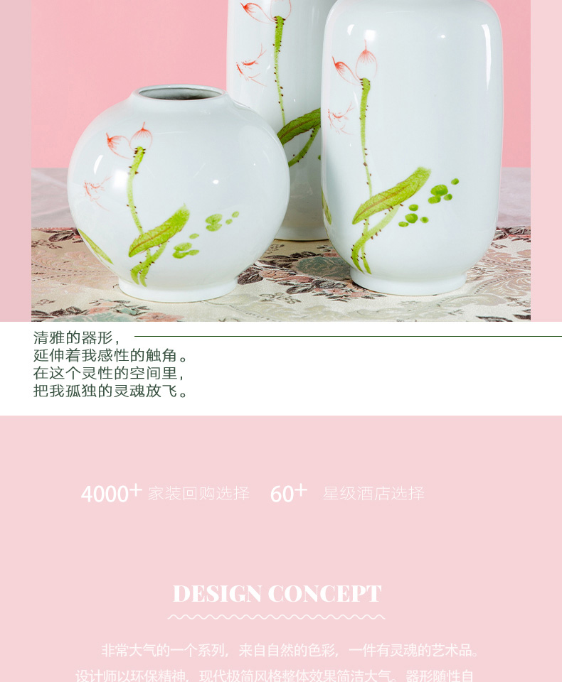 Jingdezhen Nordic floret bottle furnishing articles dried flowers flower arrangement ceramic crafts creative living room table decoration decoration