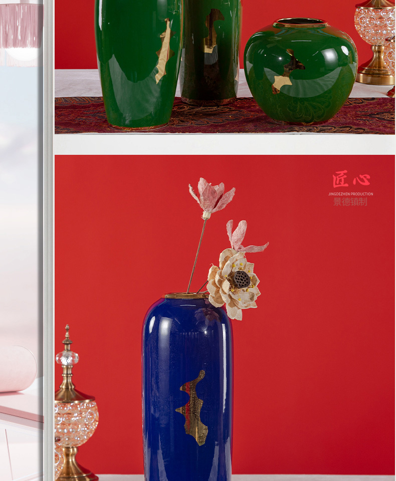 Jingdezhen ceramic small and pure and fresh flower arranging flower bottles of the sitting room TV ark, hotel home decoration handicraft furnishing articles