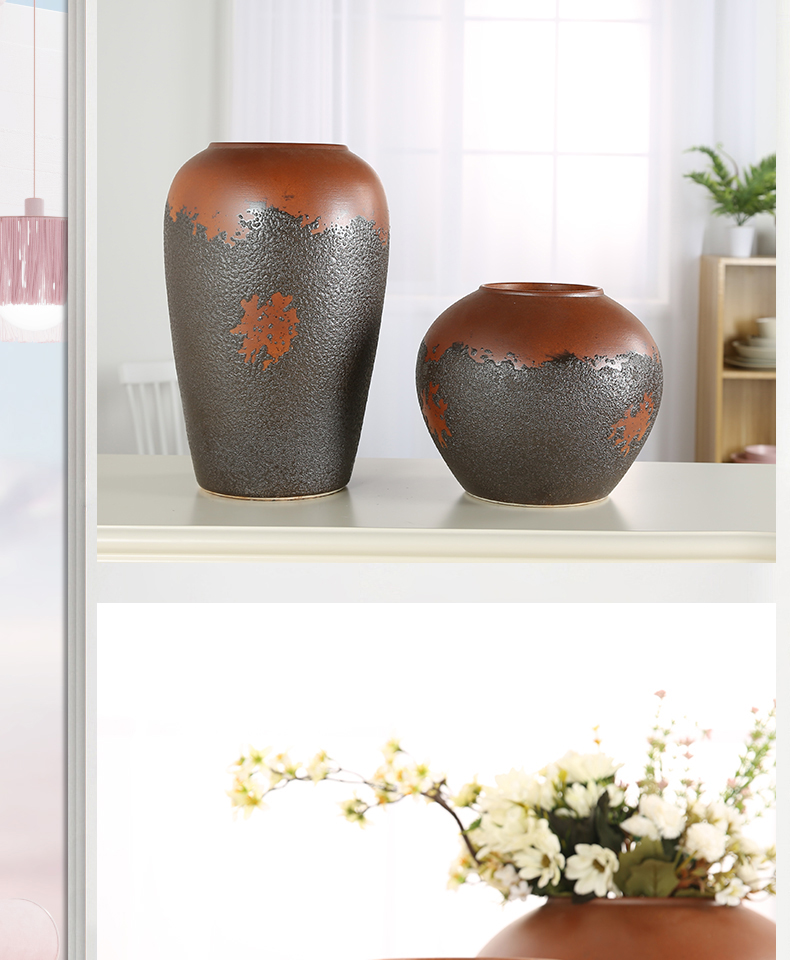 Jingdezhen ceramic coarse pottery vase restoring ancient ways home sitting room hotel is suing flower arranging dried flower POTS to furnishing articles ornaments