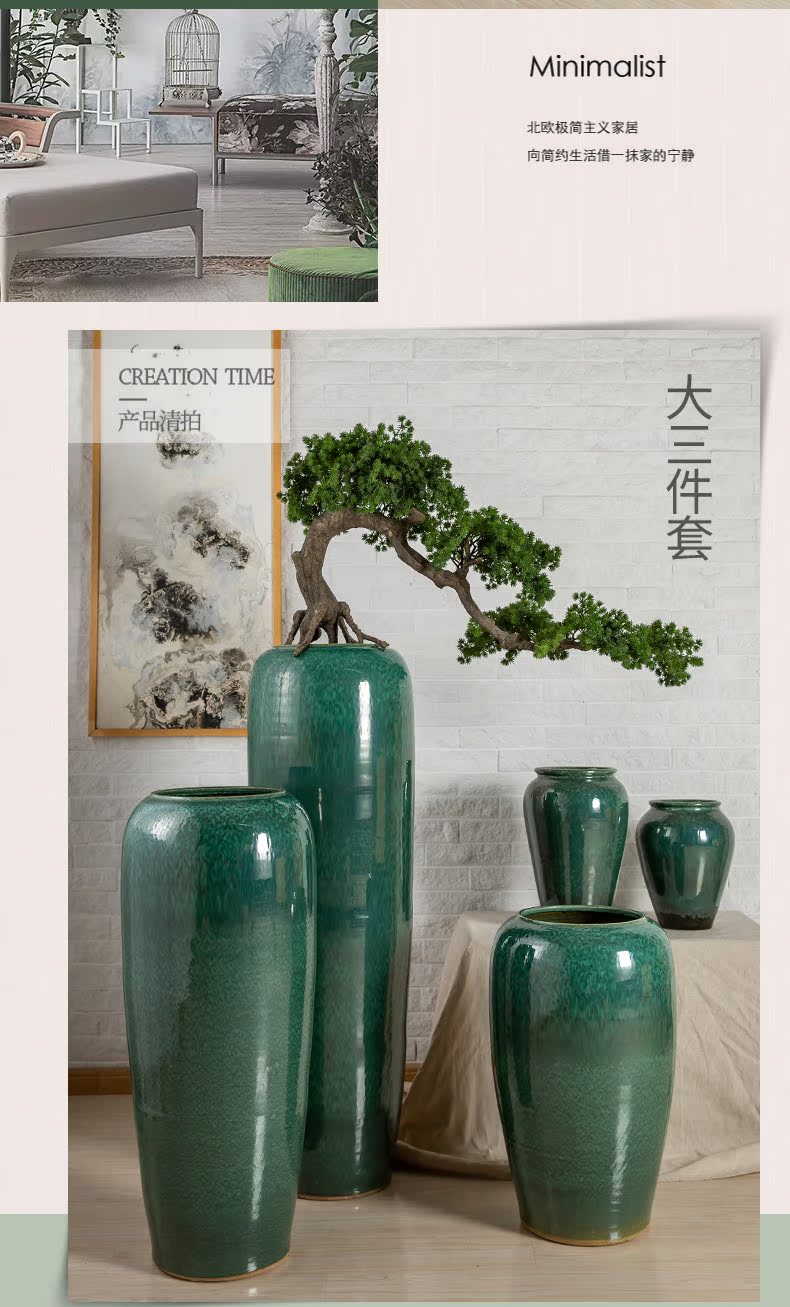 I and contracted jingdezhen ceramic vase sitting room dry flower flower arranging hotel creative household furnishing articles pottery decoration