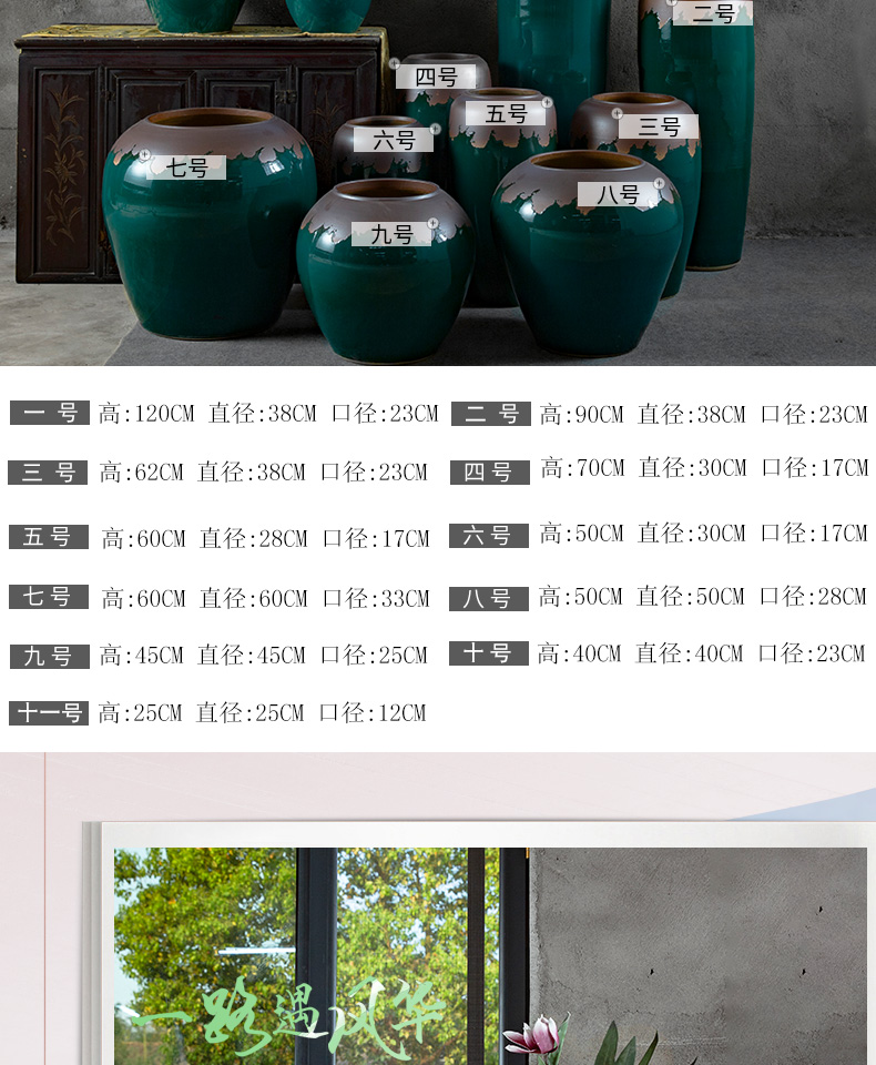 Retro nostalgia of jingdezhen ceramics of large vases, flower arranging place decoration to the hotel villa living room dry flower POTS