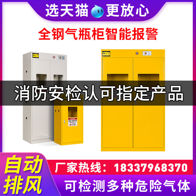 Laboratory explosion-proof gas cylinder cabinet safety cabinet gas can double bottle storage cabinet oxygen acetylene hydrogen 40 liter cylinder cabinet