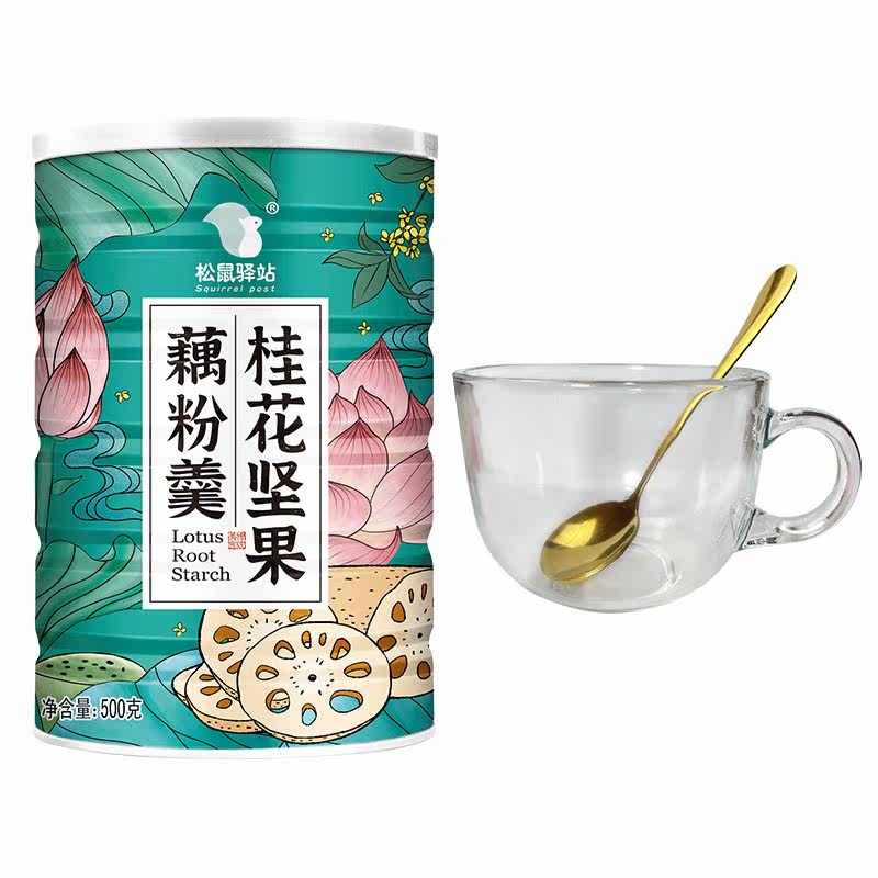 Family preferred squirrel station ancient method lotus root powder osmanthus nuts lotus root soup 500 grams canned healthy delicious