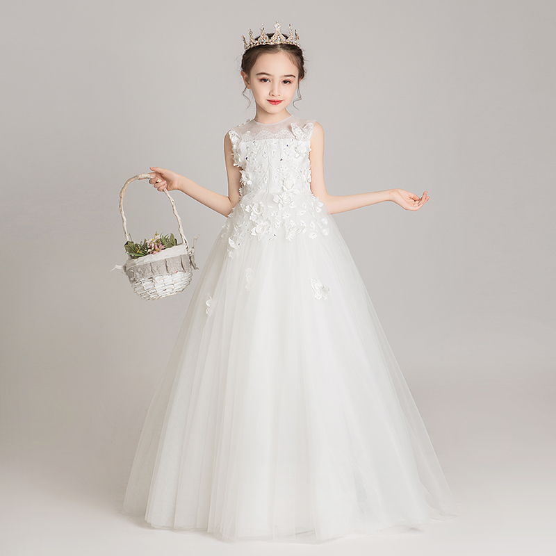 Girl's dress Yellow Princess Ponguuo Flower Children's High-end Wedding Dress Children's Piano Show