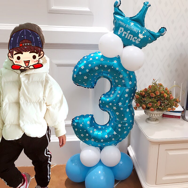 Baby year-old hundred days digital column 0-9 road lead children's birthday party decoration large cartoon balloon decoration