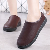 Женские коричневые хлопковые тапочки