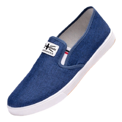 New Style Old Beijing Cloth Shoes for Men, Denim Canvas Shoes, Slip-On Lazy Shoes, Non-Slip, Wear-Resistant Casual Shoes, Sneakers