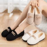 Удерживающие тепло туфли, универсальная нескользящая флисовая повседневная обувь для отдыха, в корейском стиле