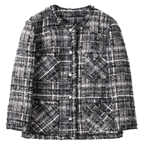 SUSHE classic black and white plaid woolen elegant CE French four-bag small fragrance jacket for women in autumn