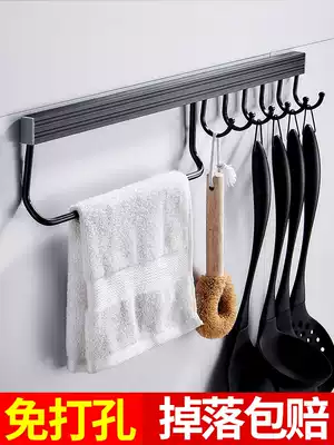 Punch-free kitchen adhesive hook rack Wall pendant rag spatula hanging Bar kitchen toilet towel sticky hook storage artifact