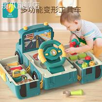 Children disassemble engineering vehicle disassemble assembly bus toy boy 3 year old 6 Yi smart hand screw baby