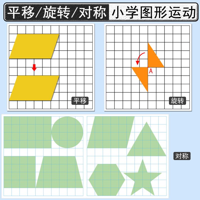 Materials for Performing Geometric Transformations Such as Translation, Rotation, and Symmetry; Elementary School Mathematics Teaching Aids; People's Education Press Edition, Jiangsu Education Press Edition; Triangle, Square, Trapezoid, Parallelogram; Boxed Materials for Performing Geometric Transformations Such as Translation, Rotation, and Symmetry; Elementary School Mathematics Teaching Aids; People's Education Press Edition, Jiangsu Education Press Edition; Triangle, Square, Trapezoid, Parallelogram; Boxed