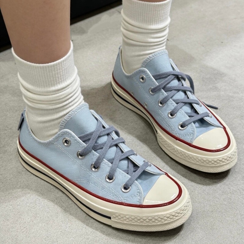 Ofnet2026 New Japanese Style 1970S Low-Top Blue Canvas Shoes Cheese Blue Unisex Shoes Versatile Casual Sneakers
