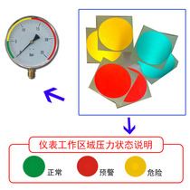 Pressure gauge three-color identification sticker meter upper and lower limit label red yellow and green self-adhesive label 5 5 5 5 10 15 instrument panel indicator sticker inspection label label reflective ring