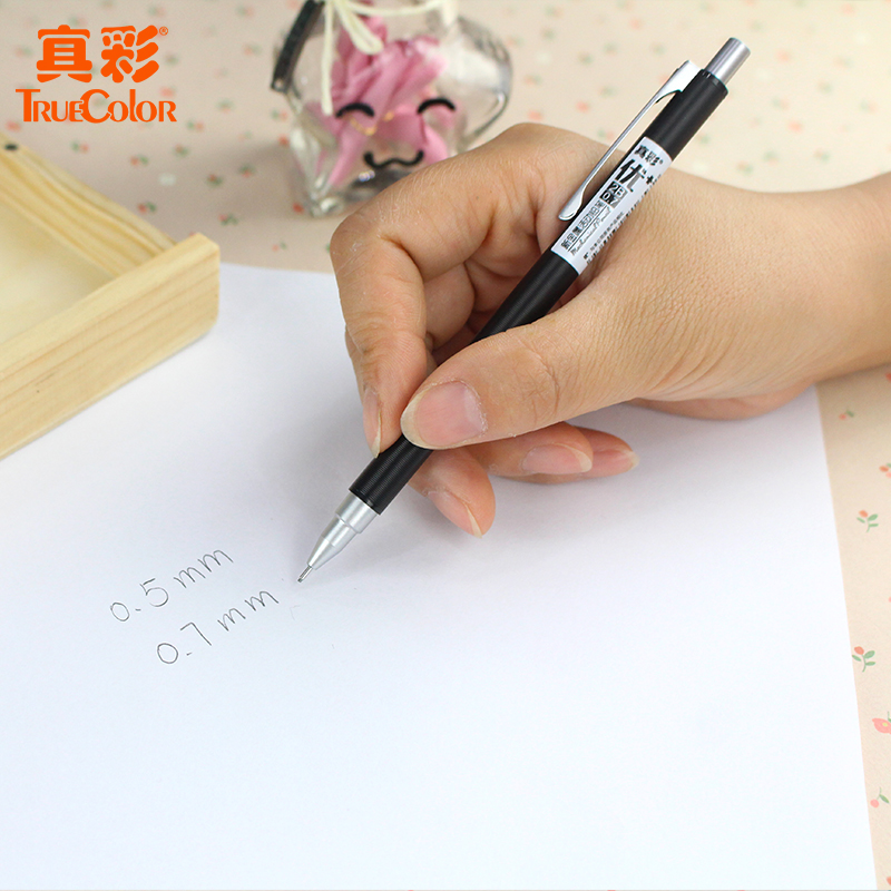 True color excellent new metal mechanical pencil 2B metal rod automatic pencil simple 0 5mm primary school student pencil business office financial accounting 0 7 metal press pencil student stationery B999