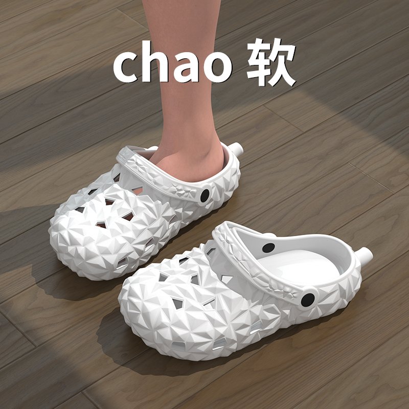 Summer Durian DIY Beach Non-Slip soft sole Hole Shoes Women's Outdoor Eva Thick-Soled Two-Way Wear Closed-Toe Sandals