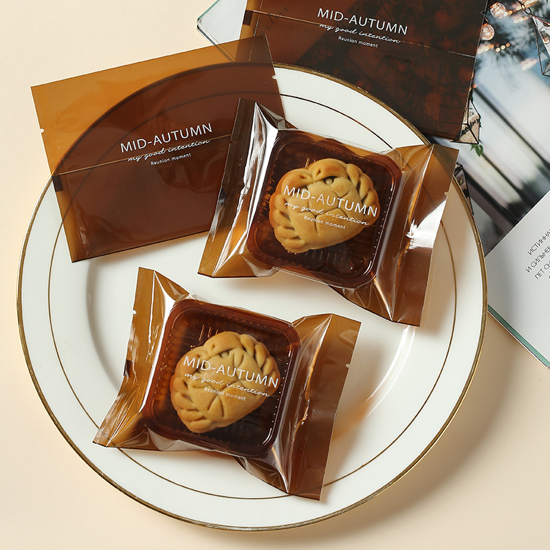 2023 Moon Cake Packing Bag Machine 50 50 80 gr 100g Wide Ice Leather Streaming Heart Ham Egg Yolk Crisp Bag Bottom-Taobao