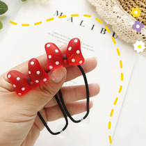 South Korea imported polka dot Minnie bow hair rope Baby rubber band Daughter child hair accessories Girl head rope hair ring headdress