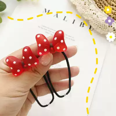 South Korea imported wave point Minnie bow hair rope baby rubber band female children hair accessories girl Hairband Hairband headwear