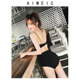 ຊຸດລອຍນ້ຳ AIMEIC backless ແບບໃໝ່ຂອງຜູ້ຍິງປົກຄຸມໜ້າທ້ອງ, ແອວສູງ sexy bikini ແຍກເຕົ້ານົມໃຫຍ່ MM ຊຸດລອຍນ້ຳພາກຮຽນ spring ຮ້ອນ