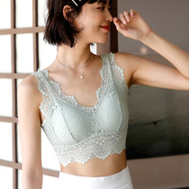Beautiful back lace camisole womens suit inside and outside wear trendy summer white base thin short sexy top