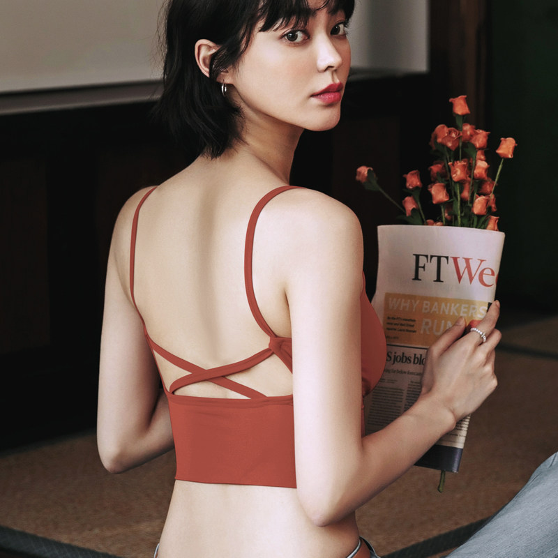 Black small harnesses vest female summer lap with chest cushion net red bursting with 100 hitch and back underwear to wear bottom outside