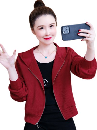 Spring and Autumn Hooded Trench Coat for Women, Short Style, 2025 New Casual Petite Stylish Baseball Jacket Top