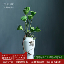 Simulation lotus lotus shower Zen Buddha for fake flower home living room decoration Flower hotel club retro decorative ornaments