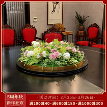New Chinese hotel big round table turntable emulation flower table flower pendulum flower pendulum piece middle fake flower furnishing high-end upscale