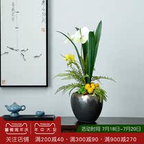 New Chinese zen floral ornaments Dining table tea table Fake flowers Simulation flowers Living room high-end furnishings Soft decorations Silk flowers