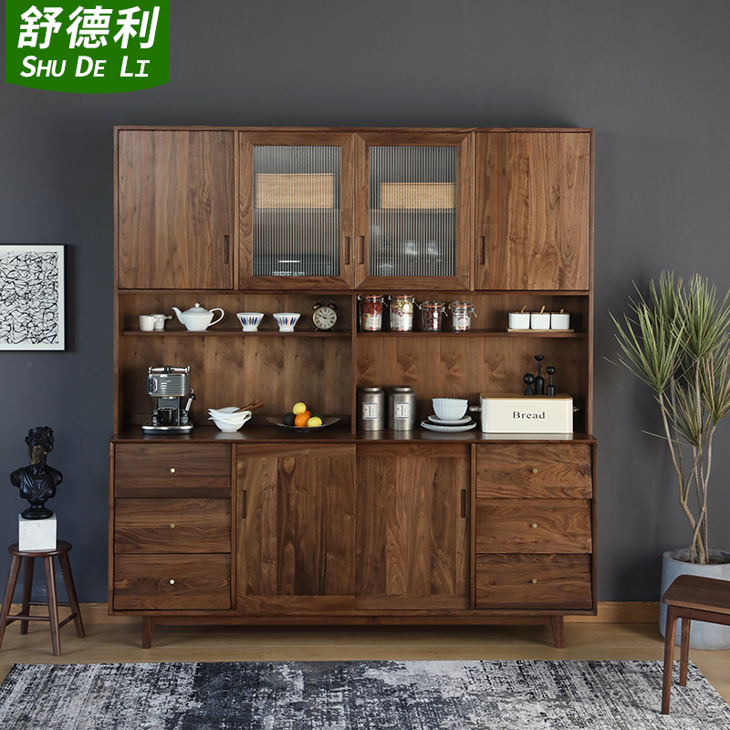 Chinese-style sideboard modern minimalist multi-functional walnut locker home economical cupboard cupboard tea cabinet