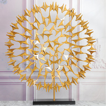 Chinese model house decoration creative iron geometry ornaments hotel corridor porch metal floor decoration crafts